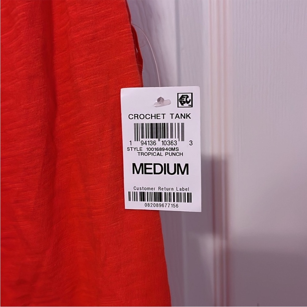 Style & Co. Red Smocked Sleeveless Tank Top - Picture 3 of 5